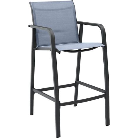 Maison Exclusive - Garten-Barstühle 4 Stk. Grau Textilene (1/5)