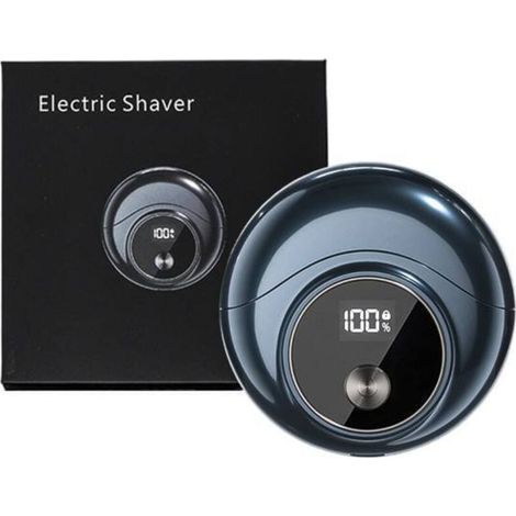 Mini Rasoir Électrique à Moteur Haute Vitesse, Étanche, Rechargeable par USB, Rasoir Rotatif Portable de Voyage, Bleu saphir (1/5)