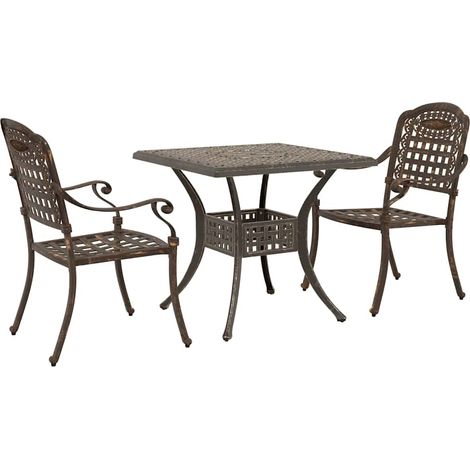 Maison Exclusive - Set di Tavolo da Giardino 3 pcs Bronzo Alluminio pressofuso