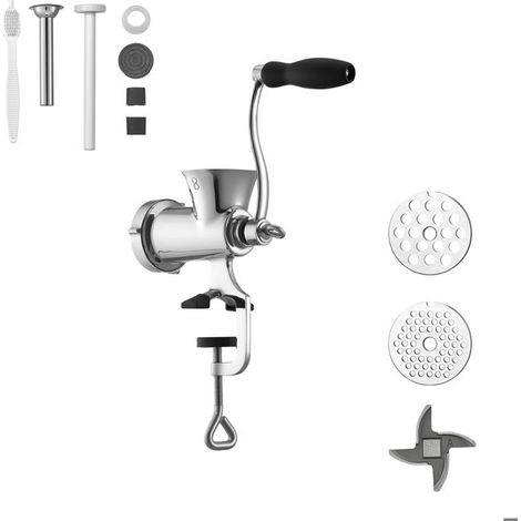 Hachoir à viande manuel - DUOKU - N° 8 - Acier inoxydable 304 - De table - Multifonctionnel - Qualité exceptionnelle (1/5)