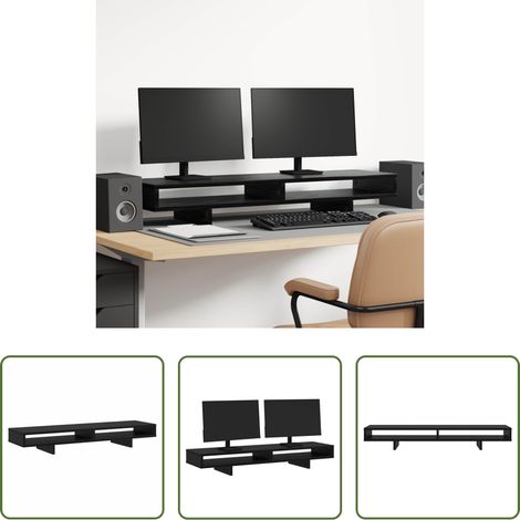 vidaXL Holz Monitorhalterung - Monitor Halterung Schwarz 100 x 27 x 15 cm Holzwerkstoff (1/5)