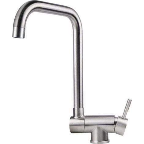 Robinet de Cuisine Rabattable , Mitigeur Evier Repliable en Acier Inoxydable devant Fenêtre, Robinet Évier Pivotant à 360º Brossé (1/4)