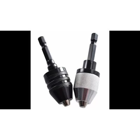 Lot de 2 mandrins de perceuse sans clé hexagonale de 0,3 à 6,5 mm à changement rapide adaptateur convertisseur perceuse à percussion accessoires pour outils électriques (1/4)