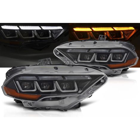Paire de feux phares Ford Mustang de 2018 a 2021 FULL LED DRL Noir-42044293 (1/4)