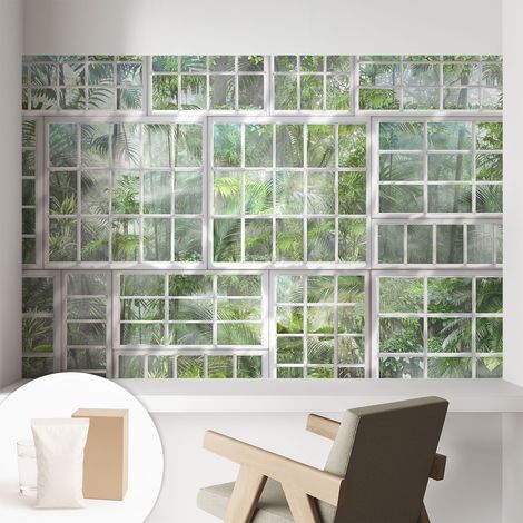 Papier peint avec colle pour décoration moderne de salon chambre à coucher cuisine et bureau Facile Forêt verte 104x70 cm (1/5)