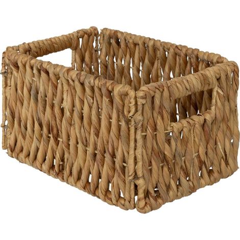 Atmosphera – Panier de rangement en jacinthe – Dimensions 29x16x20 cm – Pliable avec poignées – Pour intérieur élégant