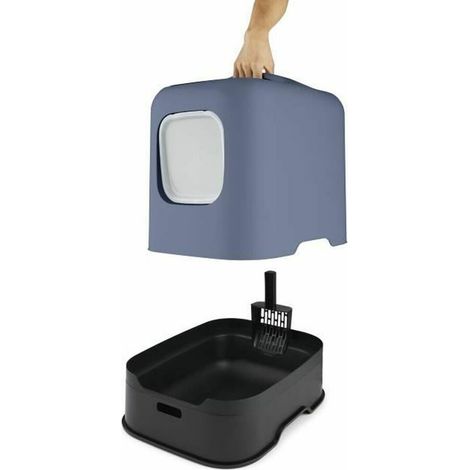 Rotho Biala casa de aseo para gato azul moderno