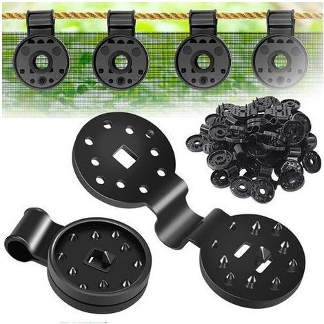 50 Pièces Clips Plastiques pour Toile D'ombrage, Clips de Fixation pour Bache, Clip Spécial avec Œillet en Plastique, pour Filet Occultant, Filet d'ombre, Filet de Protection de Clôture (1/5)