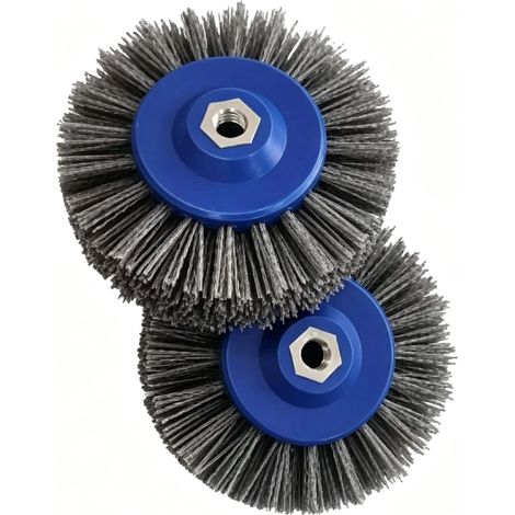 Brosse abrasive, grain 80, 150 mm, M14, épaisseur du fil 1,2 mm, roue de traction abrasive en carbure de silicium, embout satiné pour meuleuse d'angle, bois, ébavurage et surfaces métalliques