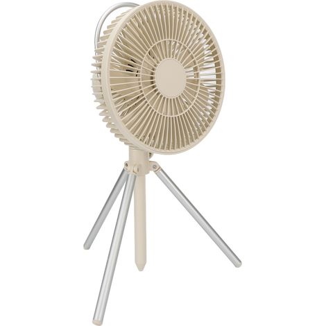 Ventilateur camping USB rechargeable 10000mAh, trépied, table, lumière nocturne, beige (1/5)
