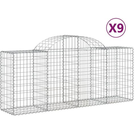 Maison Exclusive - Paniers à gabions arqués 9 pcs 200x50x80/100 cm Fer galvanisé