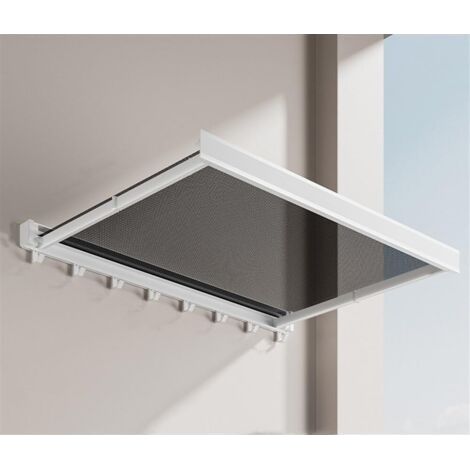 Étendoir pliable – Support mural télescopique pliable pour économiser de l'espace – Étagère à linge multifonction pour salle de bain, placard et buanderie (1/5)