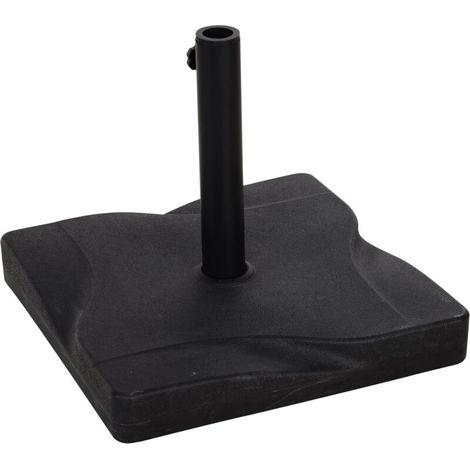 Quadratischer Sonnenschirmständer mit Gewichten, Abmessungen 41,5 x 41,5 x 33 cm (L x B x H), Nettogewicht 20 kg, schwarzer HDPE-Zement