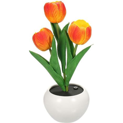 Lampe tulipe d'intérieur, lampe de table décorative, lampe pot de fleurs, veilleuse d'ambiance, cadeau plante en pot (1/5)