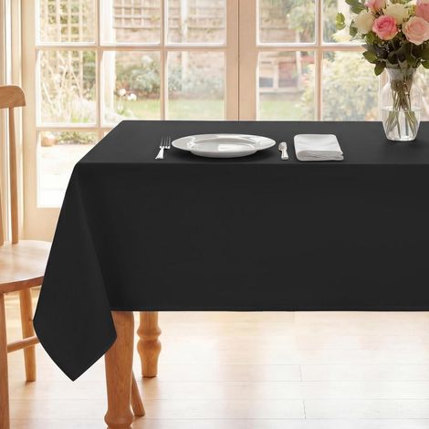 Nappe lavable 140x240 cm Noir, rectangulaire, imperméable, extérieur