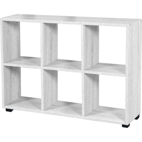 Libreria Gaia 90x24x60 cm bianca effetto legno