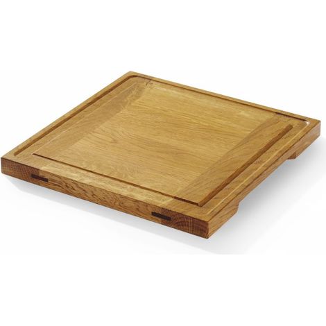HENDI Servierbrett aus Eichenholz, 270x270x(H)20mm (1/4)