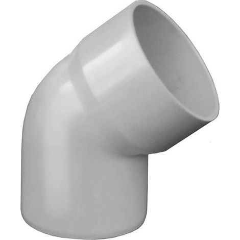 Coude Mâle Femelle Ø80 à 45° ep 2,2 mm gris
