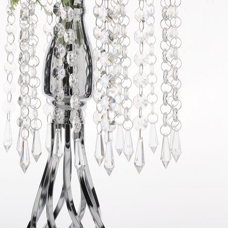 Dekorativer Kristall-Kerzenständer, Tischdekoration, Hochzeitsdekoration, Silber, 52 cm hoch (1/5)