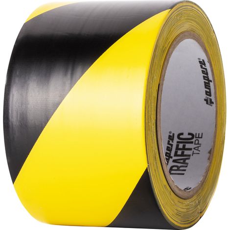 Ampere, Bande de marquage de sol, largeur 75 mm, jaune/noir