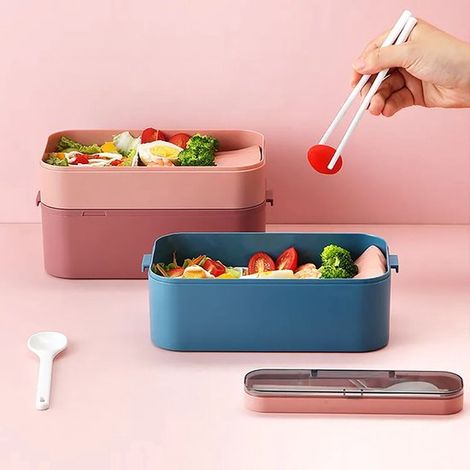 Boîte bento avec 3 compartiments – Lunch box pour adultes et enfants – Couverts inclus – Idéale pour repas à emporter (1/5)