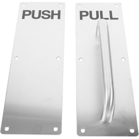 Poignée de Porte Acier Inoxydable avec Plaque Push Pull Poignée Ergonomique pour Portes Intérieures et Extérieures Résistante Au Feu Adaptée Fenêtres et Armoires (1/5)