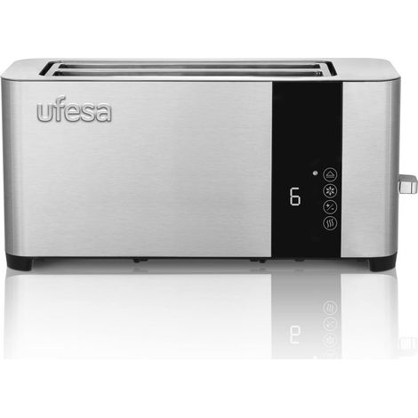 Ufesa Duo Plus Delux, Tostapane Acciao Inox, Schermo Digitale LCD, 1400 W, 2 Fessure lunghe, Bocca Ampia, 7 Livelli di tostatura (1/5)
