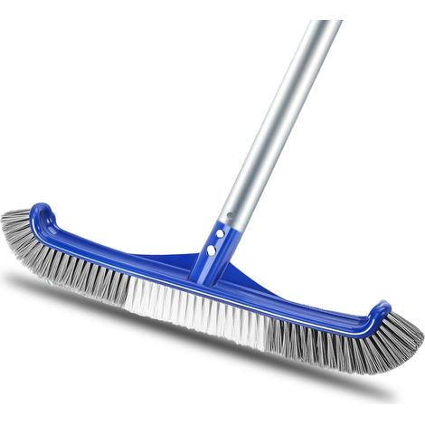 Brosse de nettoyage pour balai de piscine - 43 cm - Poils en aluminium et nylon - Doux pour film de piscine et carrelage - Brosse de nettoyage polyvalente pour mur de piscine, sol de piscine et (1/5)