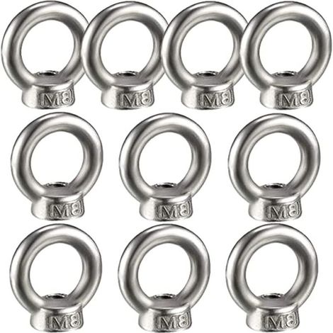 10 pièces écrous à œil de levage en acier inoxydable 304, M8 - pratique - robuste - durable - haute qualité (1/4)