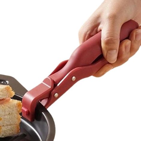 Pinzas para recipientes calientes - Pinzas resistentes al calor - Cocina segura - Diseño antideslizante - Mango ergonómico - Rojo