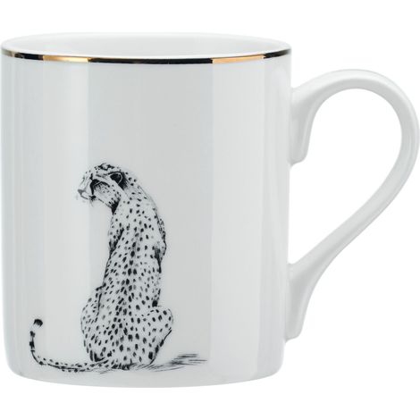 Mikasa cheetah straight-sided porcelain mug, 280ml