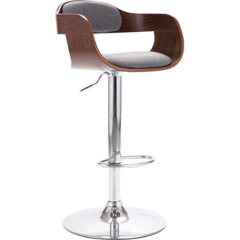 Tabouret de bar Contreplaqué et tissu gris