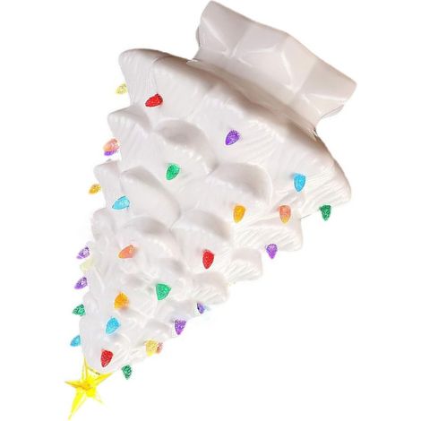 Figurine sapin Noël en résine blanche raffinée 15 cm déco maison cadeau 1 pièce (1/4)