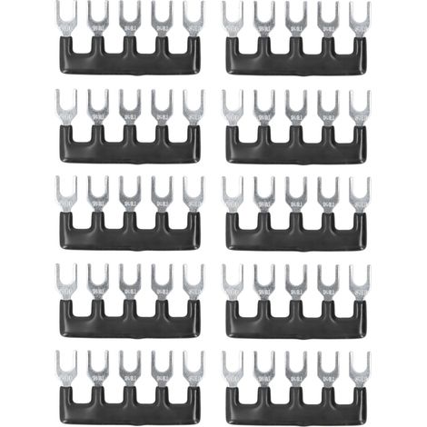 10 Blocs de Jonction, Barrette de Connexion en Cuivre, Coque PVC, Type Fourche, Noir, 400V 15A TB 1505 (1/5)