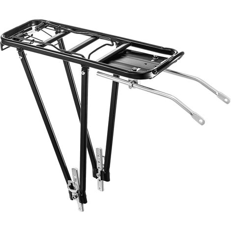 Trintion Fahrrad Gepäckträger hinten, Alu Fahrradständer, Gepäckträger Mountainbike verstellbar für 26/28 Zoll Fahrräder, mit Federklappe Spanngurt und Reflektorhalter (1/5)