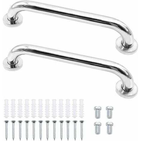 Rambardes en acier inoxydable, lot de 2 rambardes de salle de bain antidérapantes, rambardes de sécurité murales (1/4)