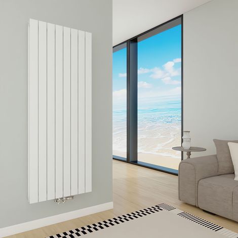 AICA Design Heizkörper Flachheizkörper Paneelheizkörper Vertikal 160×60.2cm Mittelanschluss Weiß Doppellagig 2045W (1/5)