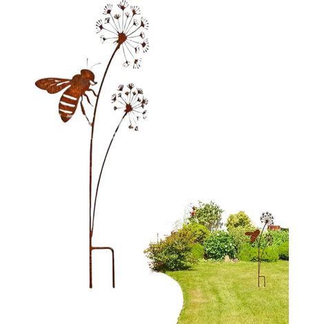 13 78 Zoll rustikale Insektenskulptur Gartenfigur aus Metall