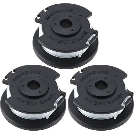 (Nero) 3 bobine di filo di ricambio per decespugliatore Einhell GE-CT 18/28 Li e GE-CT 18/28 Li TC, tosaerba in nylon
