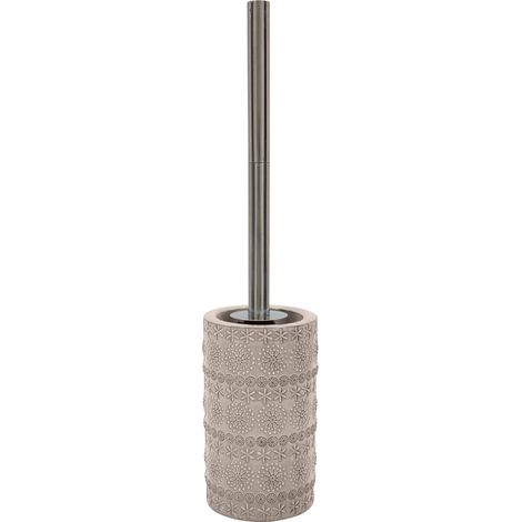 Brosse WC avec Support Porcelaine Relief Beige