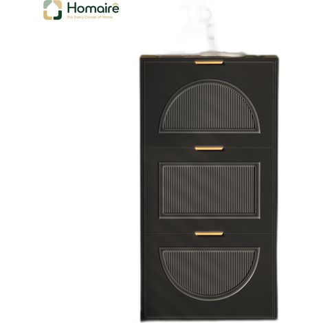 Colonnes de rangement en mdf noir 60 x 24 x 114 cm HOMAIRE (1/5)
