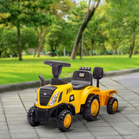 Pelleteuse électrique à pédales avec pelle et volant pour enfants de 1 à 3 ans, jusqu'à 25 kg, jaune (1/5)