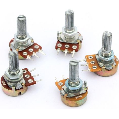 5X potentiometre B10K 10K ohm Simple lineaire Conique Rotatif (1/5)