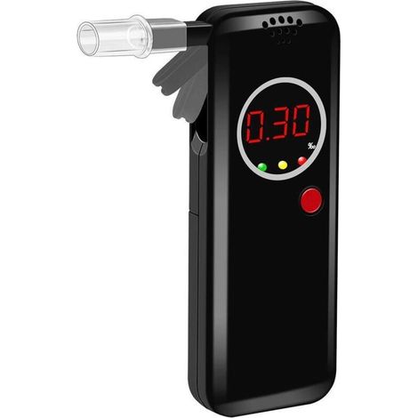 Éthylotest à l'éthanol avec 3 indicateurs LED pour tester après avoir bu et mangé (1 pièce - Noir) (1/4)