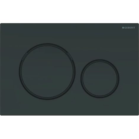 PLACCA DI COPERTURA 2 TASTI SIGMA 20 GEBERIT Nera bordi tasti nero opaco