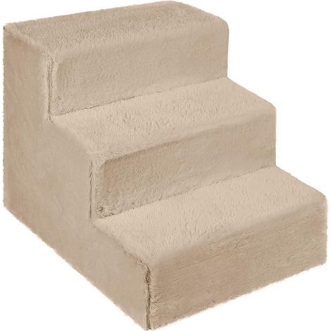 Hundetreppe, 3 Stufen, Holzkonstruktion, weiche Oberfläche, leicht, für Sofa und Bett (1/5)