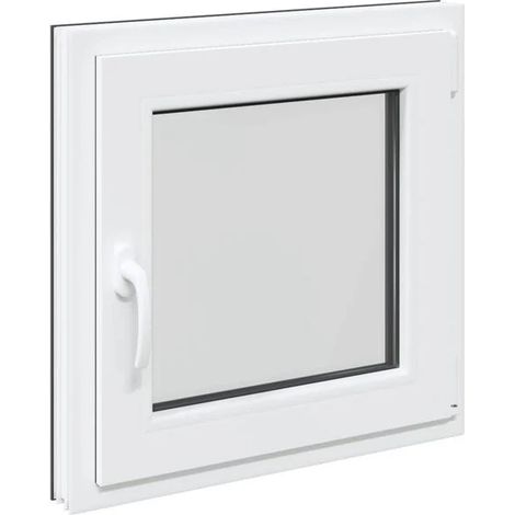 Fenêtre de sous-sol RISOR 50 x 50 cm, en PVC, verre gris anthracite
