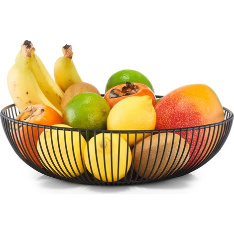 Zeller Cestino portafrutta in Metallo, Nero, ca. Ø 28 x 8 cm (1/2)