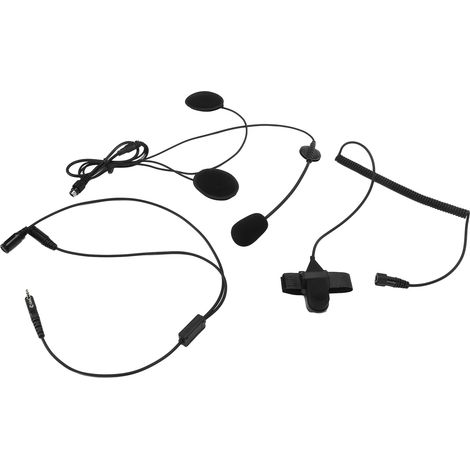 Microphone Casque Moto Noir 2 Broches PTT pour Radio Kenwood - Communication Vélo (1/5)