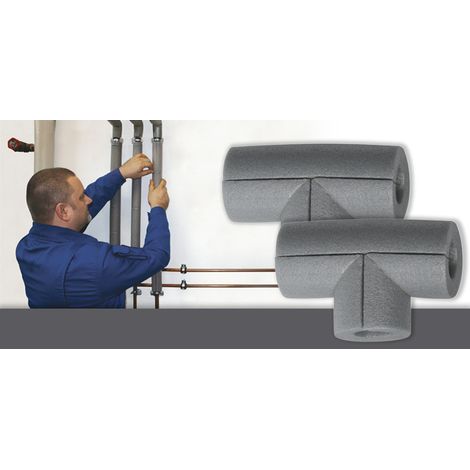CLIMAPOR Raccord en T pour gaine d'isolation - PE - gris - 22/13 - épaisseur paroi 13 mm - 50 pces (1/2)